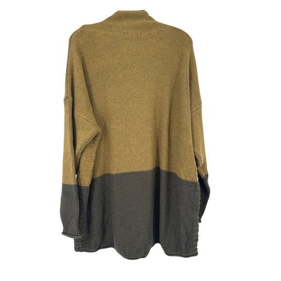 Tahari Womens size 2X plus Colorblock Turtleneck Sweater green Cotton Blend - Picture 3 of 4